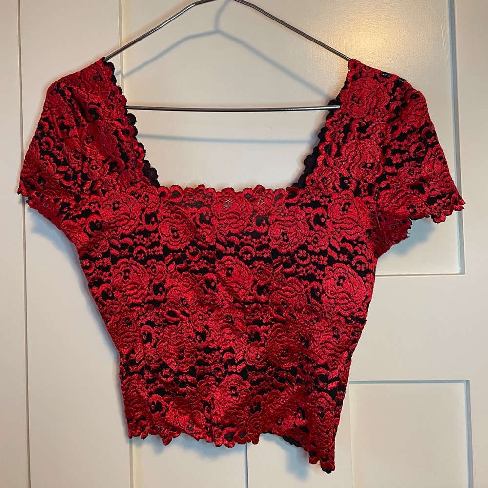 Elegant Red Lace Camisole